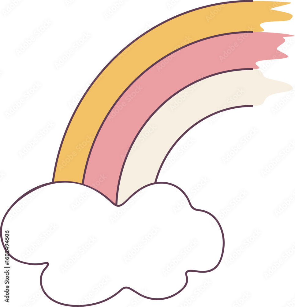 Fototapeta premium Half Rainbow with Cloud