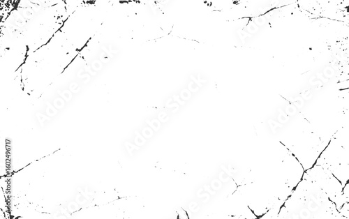 Surface crack and fissure in ground, concrete, crevices from disaster top view. Old worn overlay distressed uneven transparent background