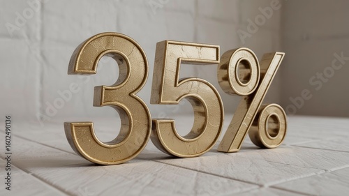 35% Off Gold Discount Sign - Sale Promotion