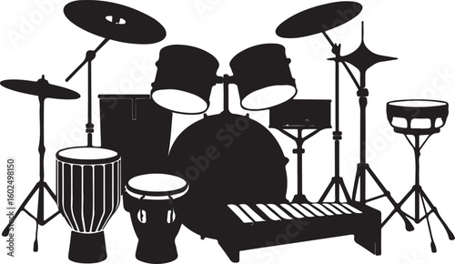 Classic Acoustic Guitar Silhouette Vector Illustration - Essential String Musical Instrument for Folk, Country, Pop and Songwriting