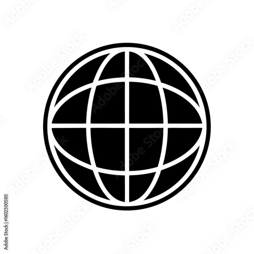 globe with latitude and longitude lines vector ico