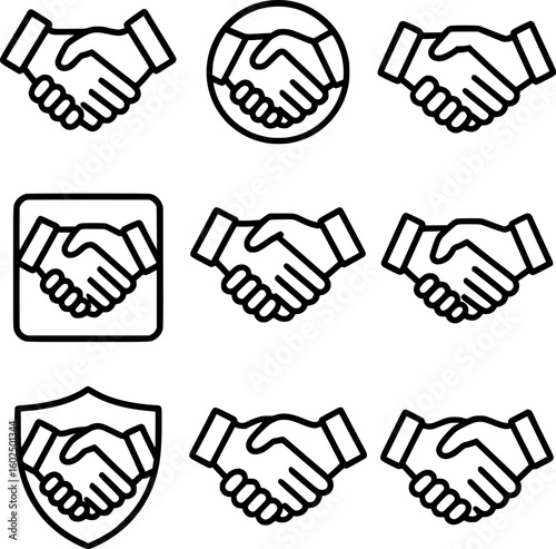 Handshake Icon Vector Set Collection