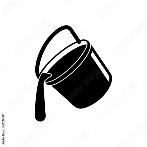 paint bucket pouring icon vector   