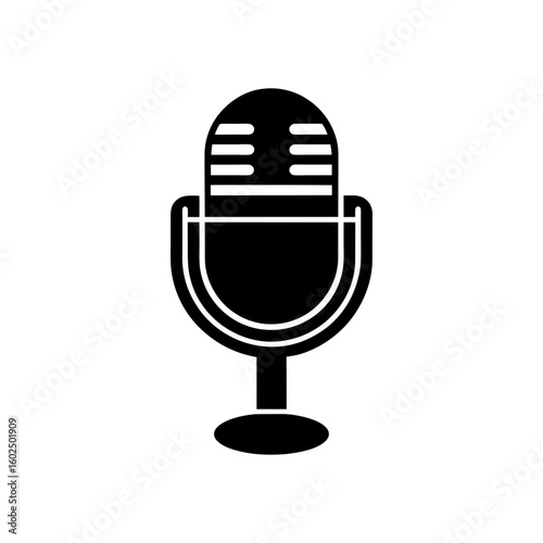 podcast mic icon vector  