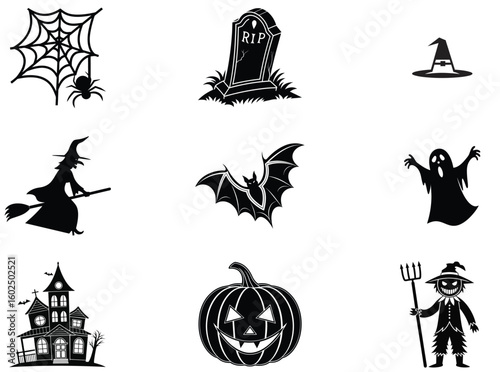halloween icon set