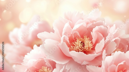 Soft Pink Peonies in Bloom