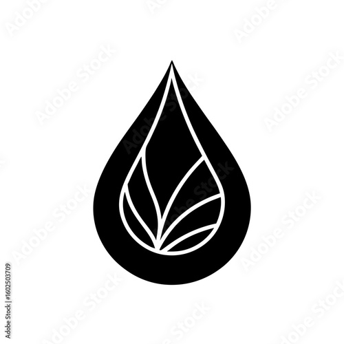 water drop with leaf icon vector  