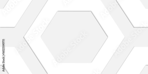 Geometric white background with hexagon pattern and connecting lines in a modern style nested inside each other in a clean design.