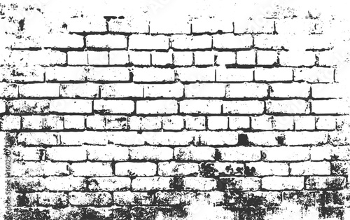 Brick Wall Texture for Design, Art, and Graphic Projects, Vector Illustration. Isolated, transparent background.