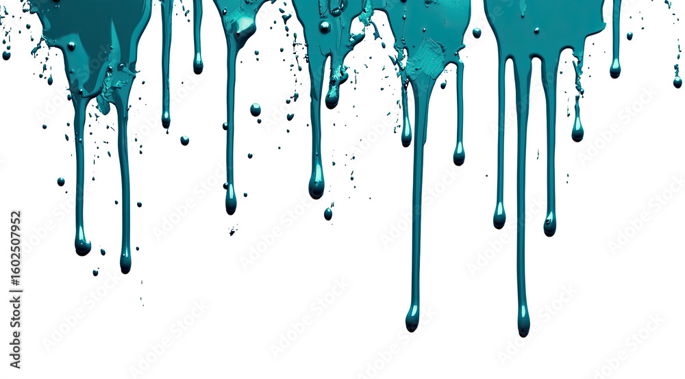 custom made wallpaper toronto digitalTeal paint drips against a black background. Visually dynamic, fluid drips in varying sizes and thicknesses