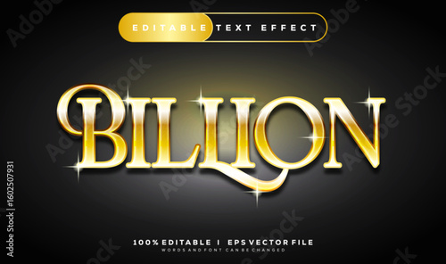billion luxury vector text effect with modern style design