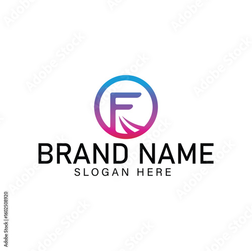 Colorful Initial F Logo Design Template
