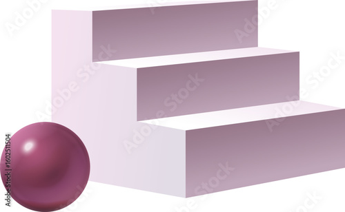 3d Pink Staircase