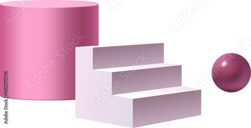 3d Pink Staircase
