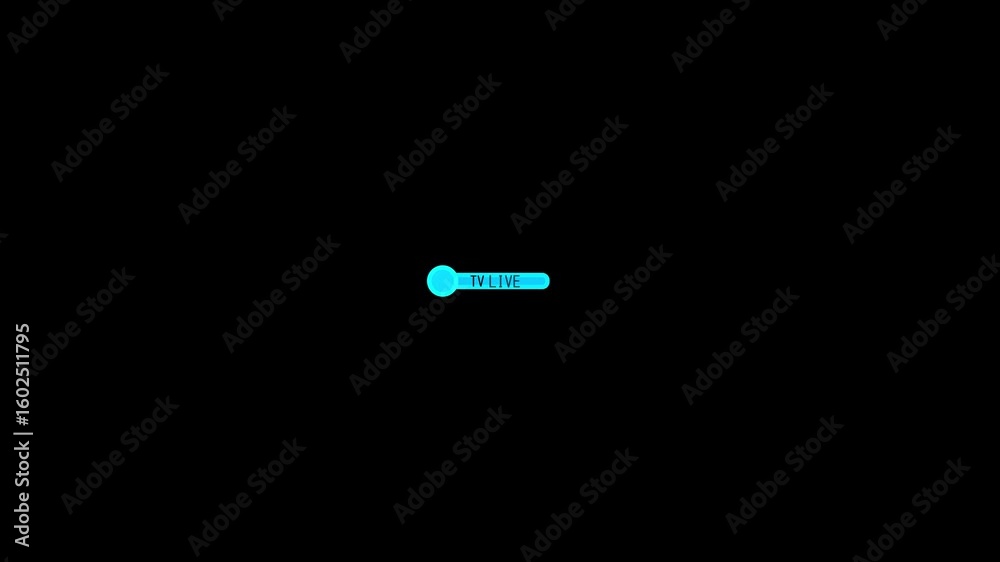 tv  Live Stream Button, Sign Animation with live Text Blinking  tv Live Button Symbol for Broadcasting, Streaming, Sign for video recording. Video recording sign on a black .