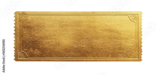 Gold ticket or certificate
