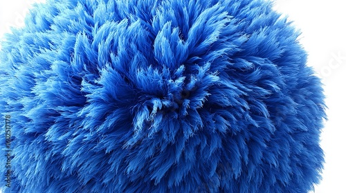 A close-up of soft blue fur showcases a vibrant, fluffy texture, reminiscent of a colorful feather boa