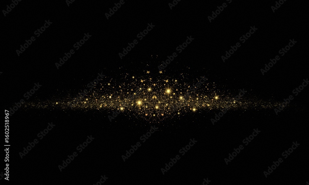 Obraz premium Magical Yellow Stardust and Shiny Spark Effect Background