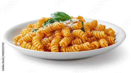 Delicious Pasta with Tomato Sauce and Parmesan Cheese Garnish