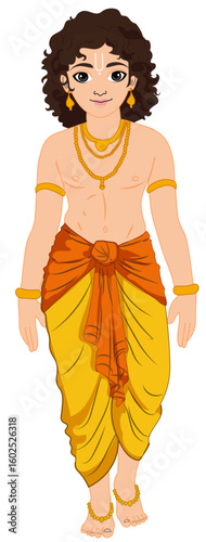 Young Lord Rama Traditional Attire Vector