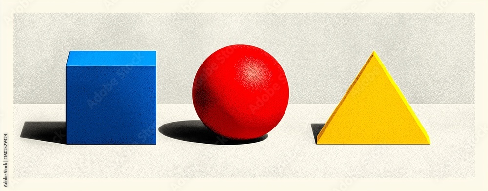 Obraz premium geometric shapes 3d illustration, geometric shapes 3d illustration, geometric shapes 3d illustration with cube sphere and triangle on minimal background