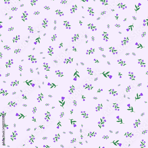 Seamless purple Flower and Leaf Pattern, abstract background.