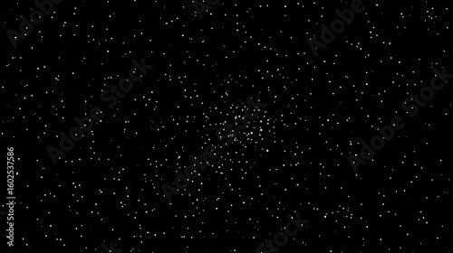 Starry night sky with twinkling stars on black background  