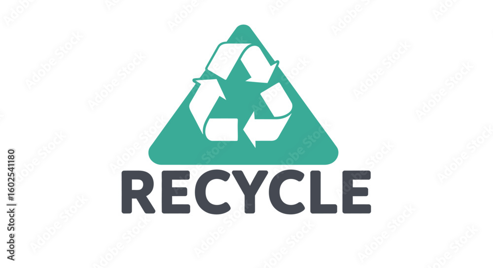 Obraz premium Sustainable practices: Graphic depiction of recycling symbol advocating eco-consciousness and environmental responsibility with circular economy