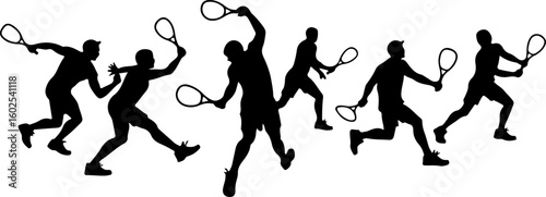 Tennis, players, silhouette, sport,