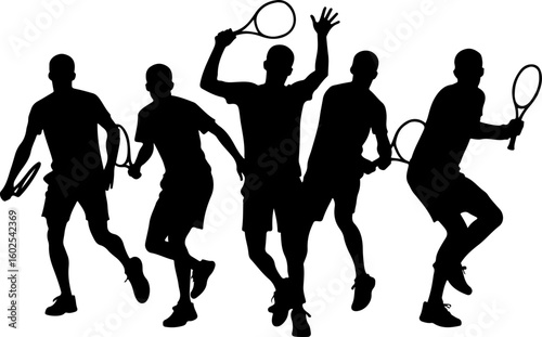 Tennis, players, silhouette, sport,