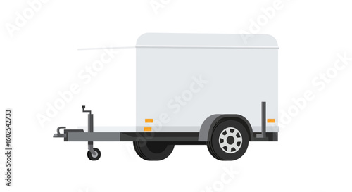 Illustration of a practical and lightweight trailer perfect for transportation and hauling needs and uses for business and personal projects with