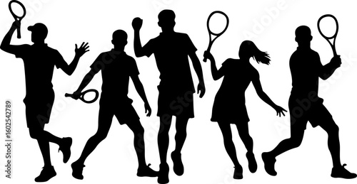 Tennis, players, silhouette, sport,