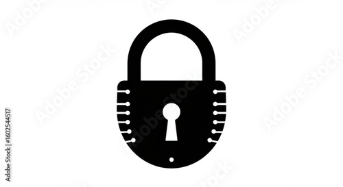 Simple black silhouette of a closed padlock, showing a keyhole.