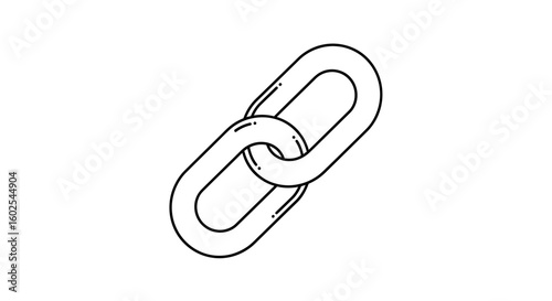 Interconnectedness: A simple chain illustration representing connections and associations conceptually illustrated