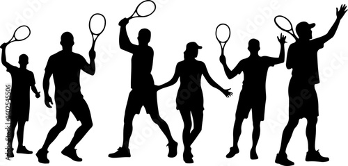 Tennis, players, silhouette, sport, bundle