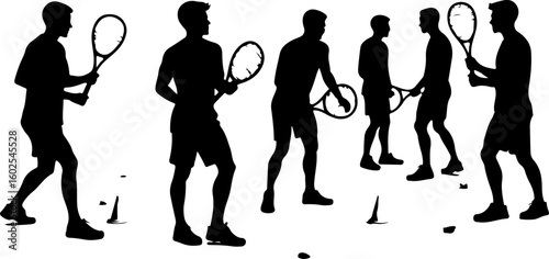 Tennis, players, silhouette, sport, bundle