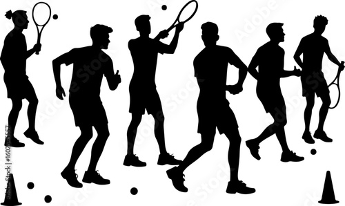 Tennis, players, silhouette, sport, bundle