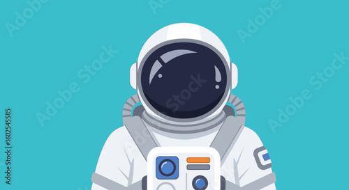 Astronaut in Space Suit Floating with Teal Background Exploring Cosmos Dream 60 characters