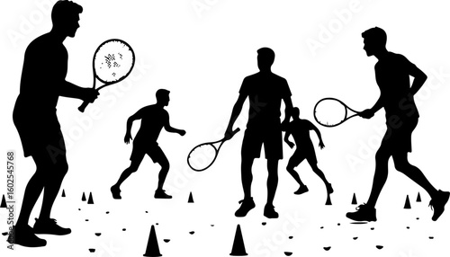 Tennis, players, silhouette, sport, bundle
