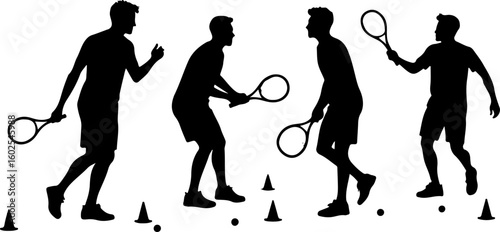 Tennis, players, silhouette, sport, bundle