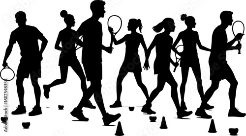 Tennis, players, silhouette, sport, bundle