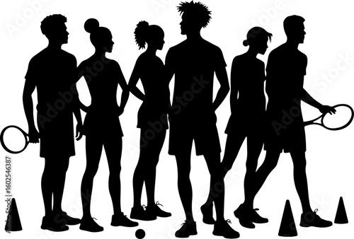 Tennis, players, silhouette, sport, bundle