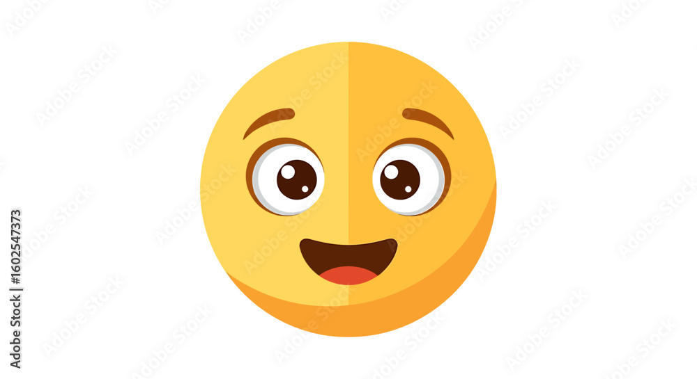 Fototapeta premium Joyful expression: A vibrant yellow emoji radiating happiness and positive vibes, inviting viewers to smile and embrace cheerful feelings