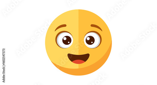 Joyful expression: A vibrant yellow emoji radiating happiness and positive vibes, inviting viewers to smile and embrace cheerful feelings