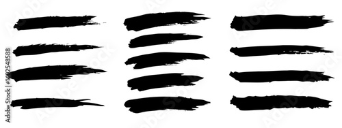 Variety of Black Brush Strokes and Smudges for Artistic and Creative Design Projects