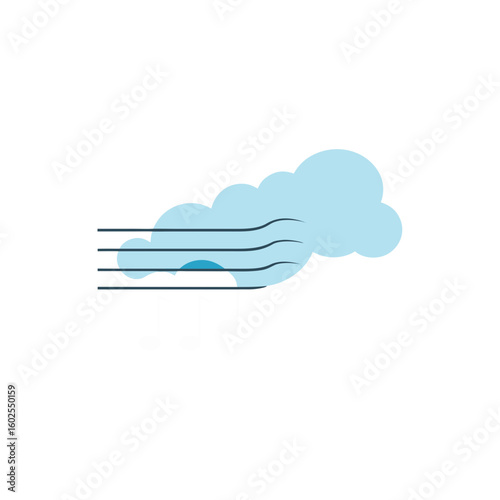 cloud blowing gusts shaped like music notes