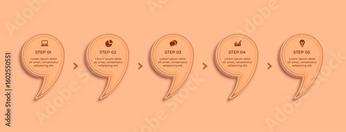 3D Peach Fuzz Color Infographic Bullet Points and Process Banners