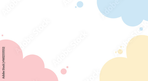 Soft pastel cloud background with pink, blue, and yellow hues  