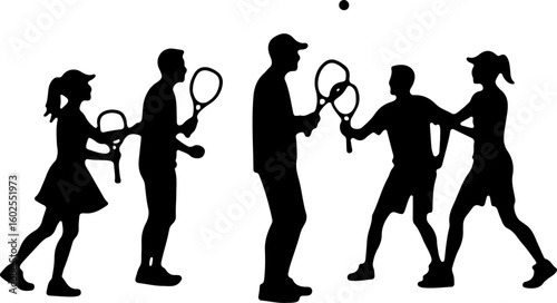 Tennis, players, silhouette, sport,