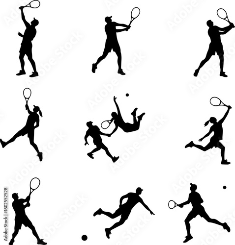 Wallpaper Mural Tennis, players, silhouette, sport, Torontodigital.ca
